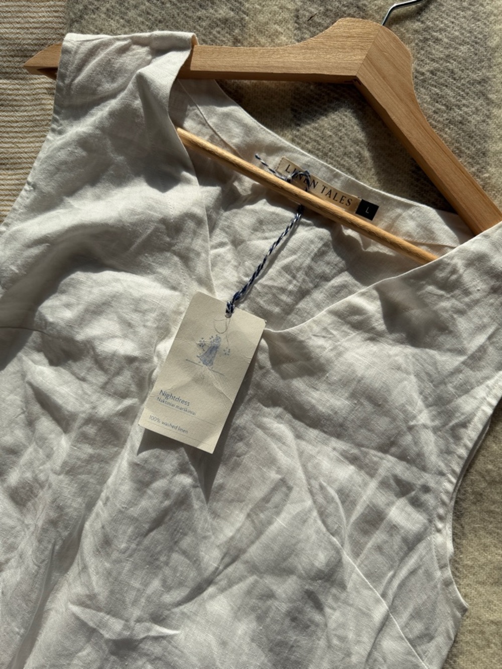 Linen Tales White vneck Linen Maxi Dress